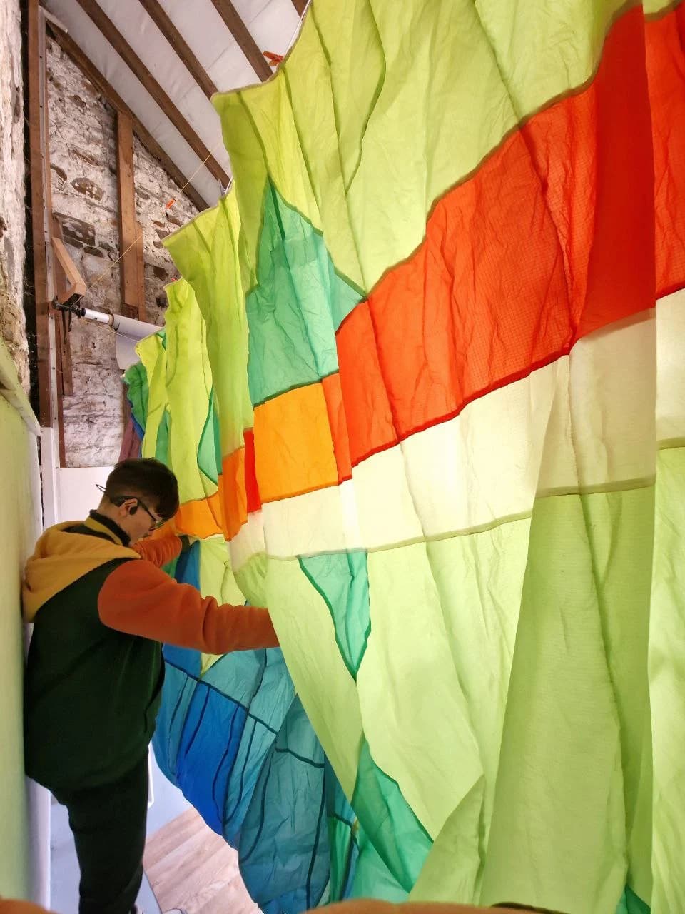 Inspecting glider cloth